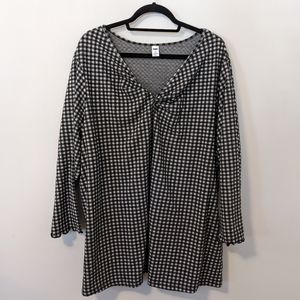 Old Navy Gingham Twist Front Long Sleeve V-Neck Top 4x